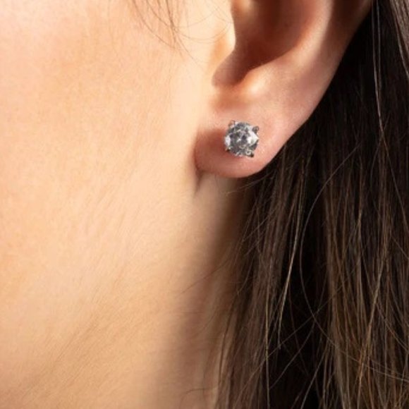LOVISA Elegant Rhodium Diamond Simulant 1CT Round Stud Earrings**NEW! - Picture 3 of 3